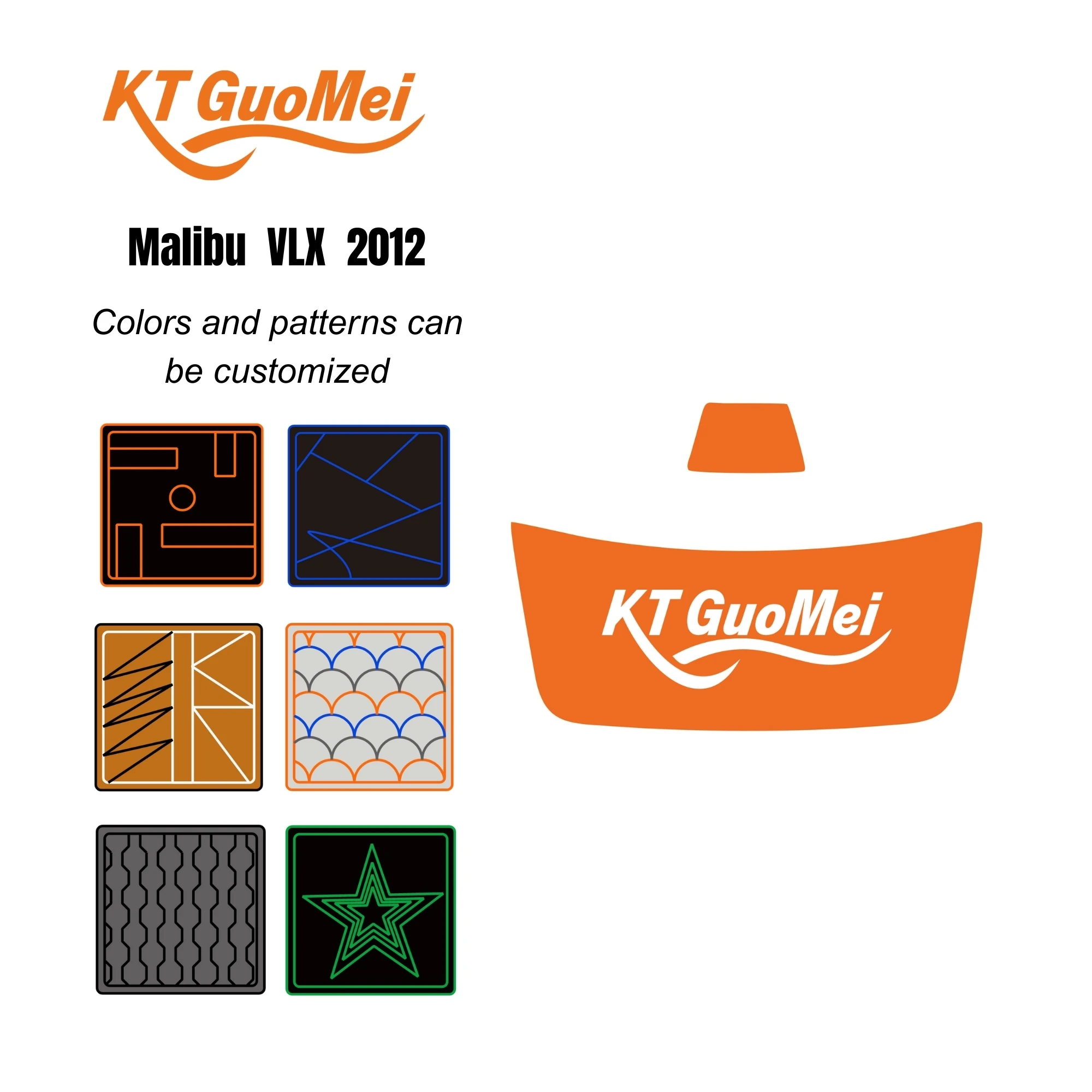 STLF KT GuoMei Malibu VLX 2012 Model Customized Drawing EVA Foam Boat Flooring Double Layer Marine Mat Accessories for Boats
