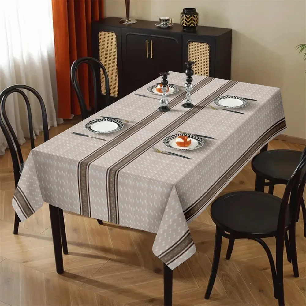 1 piece of simple polka dot and stripe tablecloth - creates an elegant dining atmosphere - polyester fiber tableclothxzj