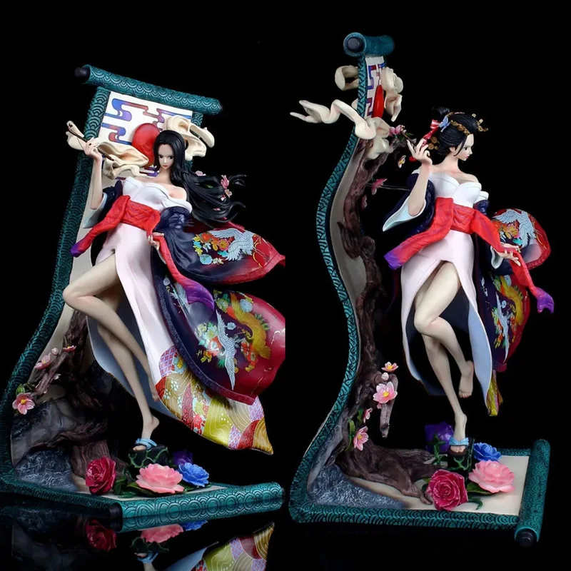 

One Piece Nico Robin Oiran Kimono Anime Figure Double Head Sculpt Statue Collectible Model Desktop Ornament For Adult Collectors