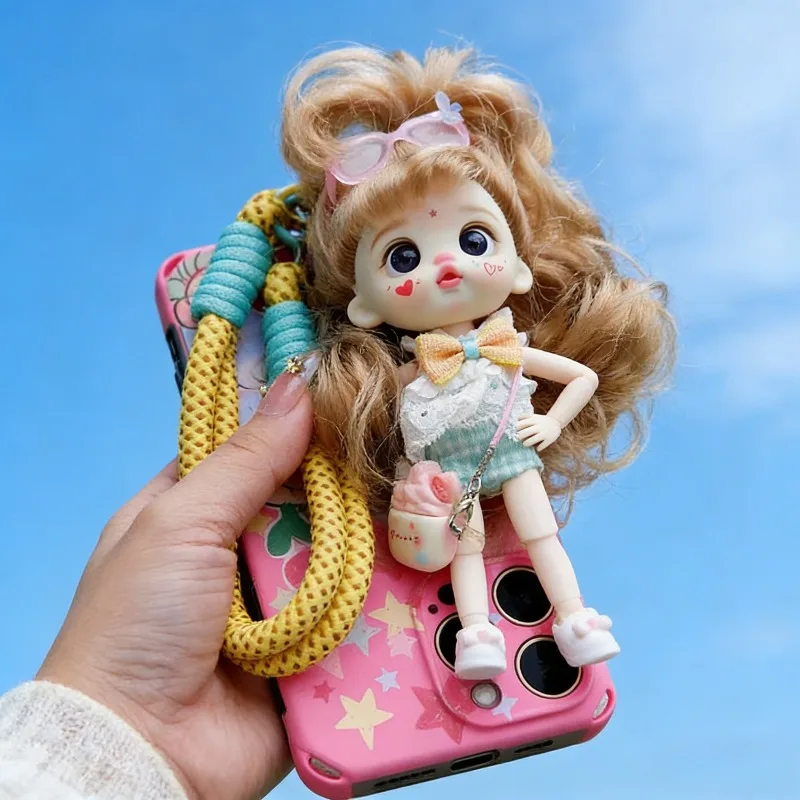 16cm BJD Full Set Ball Jointed Doll Movable Joints Includes 3 Outfits Wig and Display Stand Perfect for Girls and Collectors