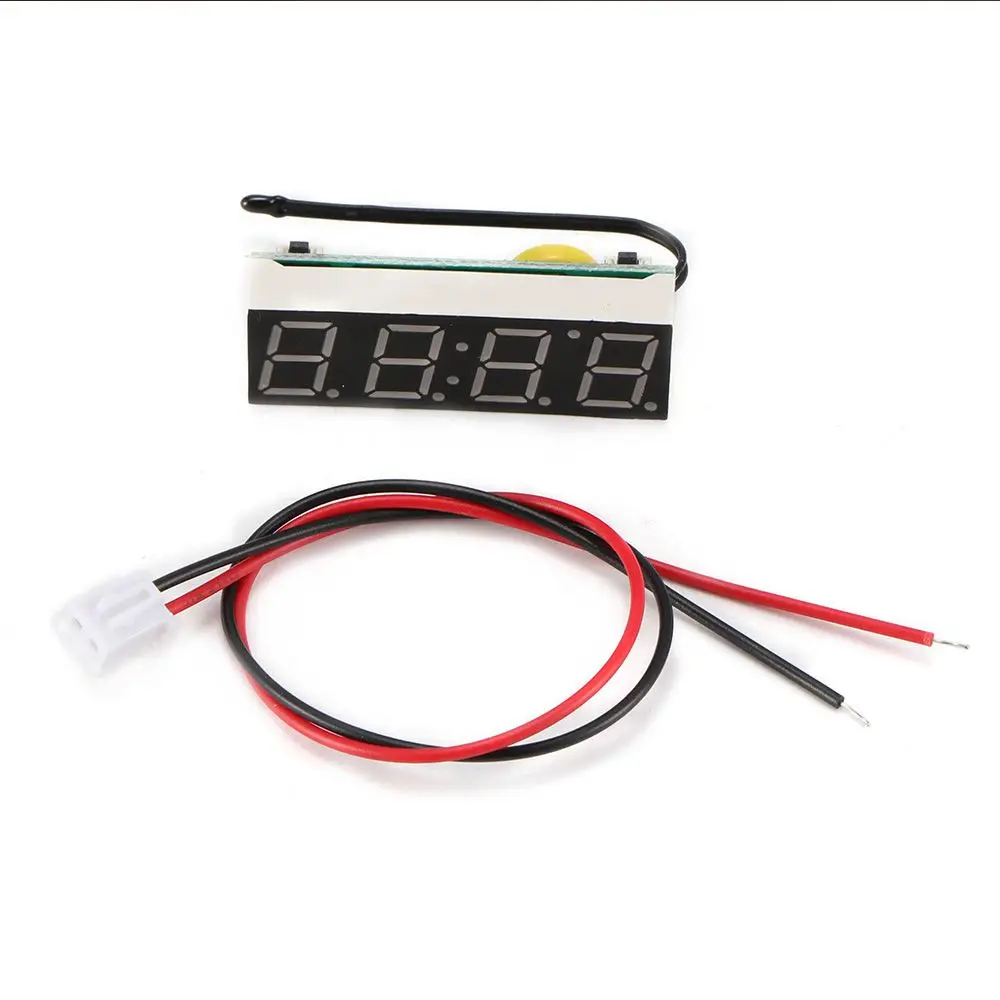 Motorcycle Mini Voltmeter LED Display Car Electric Clock Digital Timer Thermometer