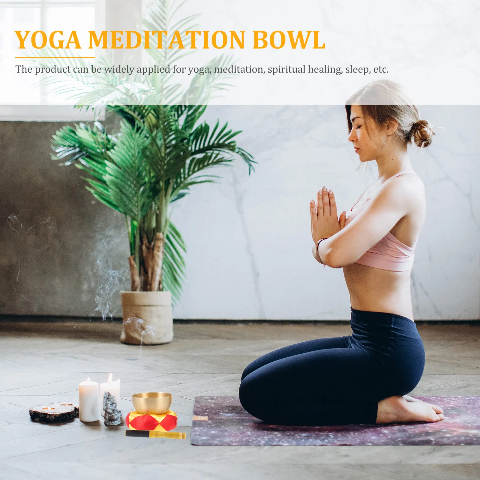 

1 Set Copper Singing Bowl Handmade Hammered Meditation Yoga Sound Therapy Tool For Sleep Decoration Study