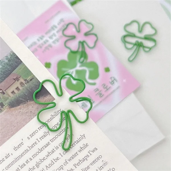 Steve 10pcs four-leaf Clover Paper Clip special-shaped Paper Clip Gift Notebook Decoration Fixed Decoration Paper Clip