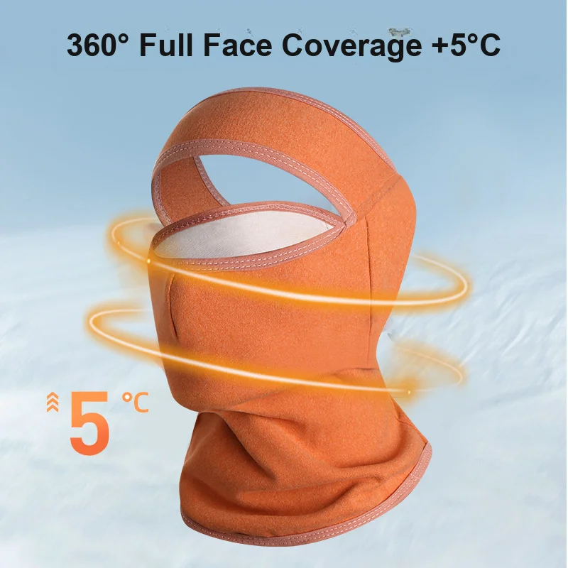 Fleece Thermal Face Mask Windproof Cold Resistant Neck Gaiter for Autumn Winter Outdoor Cycling Skiing Food Delivery
