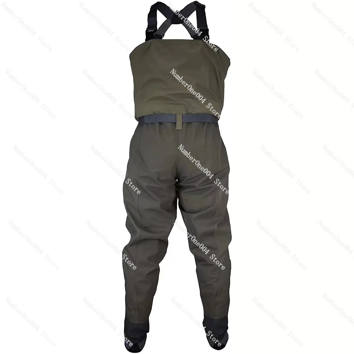 High quality 5 layer front zipper chest waders waterproof breathable stockingfoot fishing wader for fly fishing