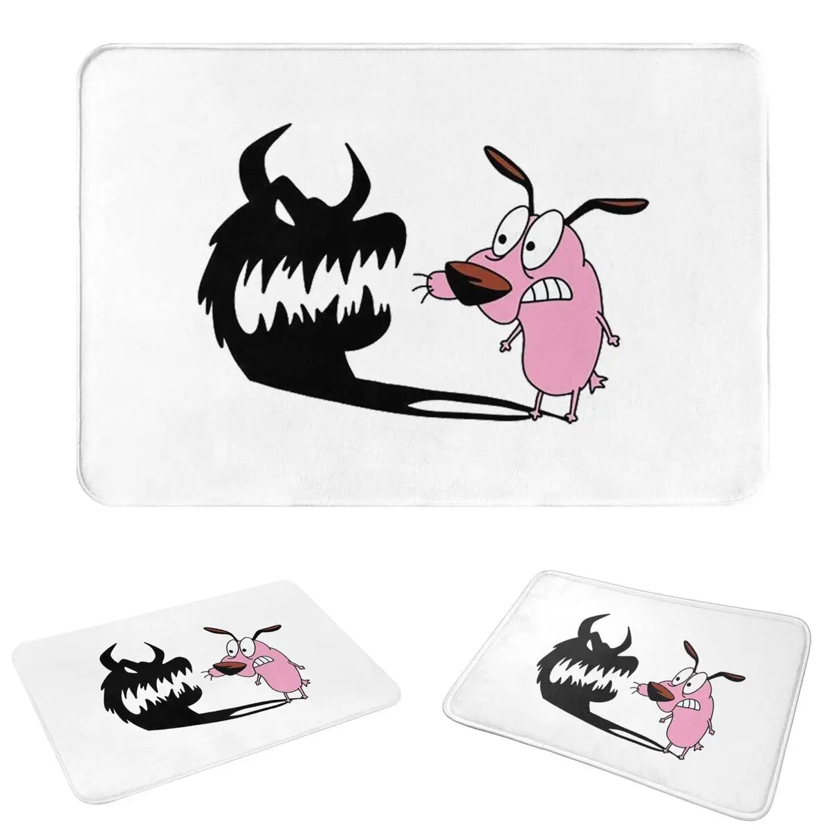 Cute Courageous Cowardlys Dog Doormat Dust-proo Carpet Rug Kitchen Entrance Home Floor Mat for Bedroom Footpad Mats