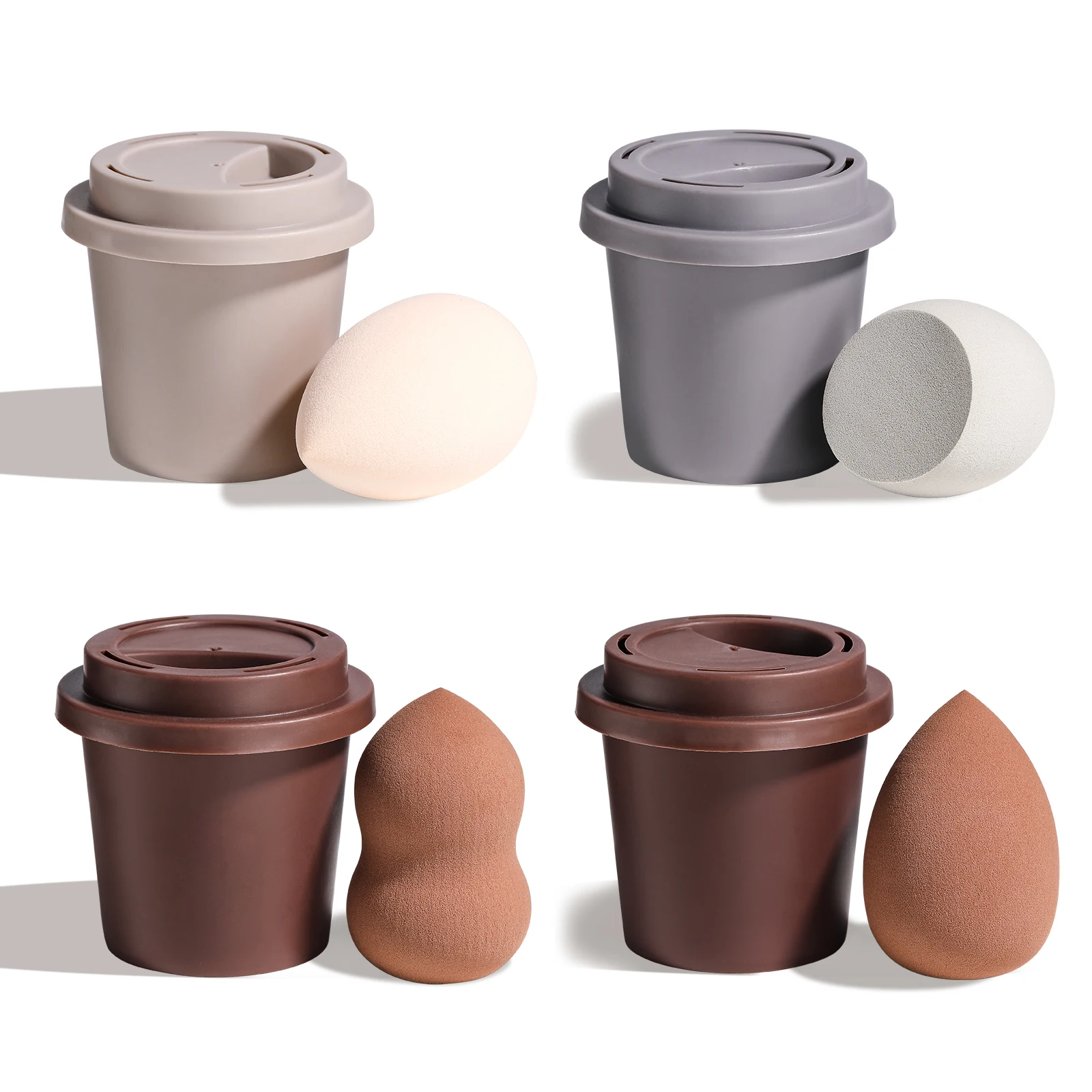 

# Hot Sales Wholesale Latex Free Vegan Beauty Sponge Blender Powder Liquid Cream Private Label Coffee Cup Makeup Sponge