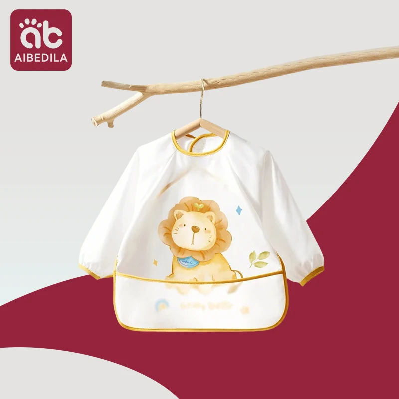 

New Baby Bib Cartoon Toddler Waterproof Long Sleeve Child's Feeding Apron Baby Cute Art Smock Clothing Baby Stuff for 0-4 Years