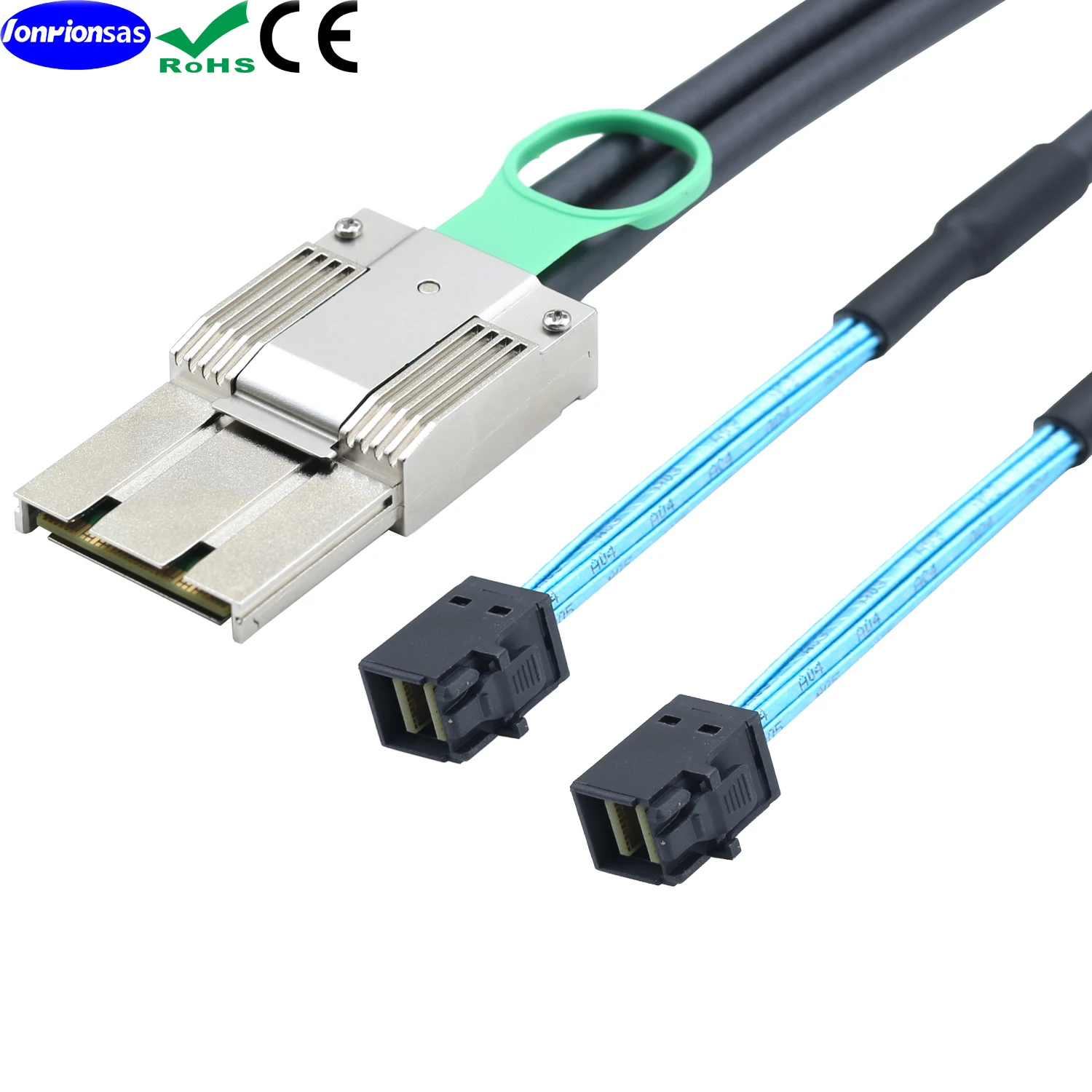 

LONRIONSAS#PCIE Zinc Alloy Dual express iPass MINI SAS HD SFF-8088 8X 68P High-Speed I/O male to 2X Mini SAS HD SFF-8643 36P