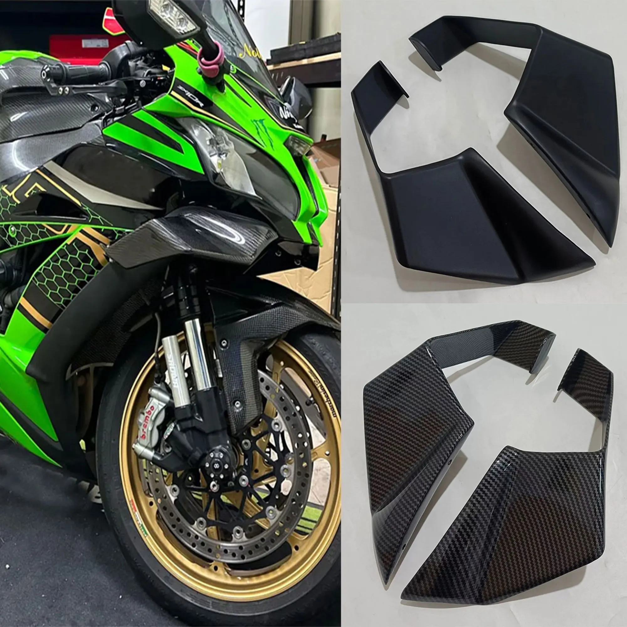 For Kawasaki Ninja ZX10R ZX-10R 2011-2018 2019 2020 ZX 10R Motorcycle Mirrors Winglets Aerodynamic Side Wings Spoiler Fairing