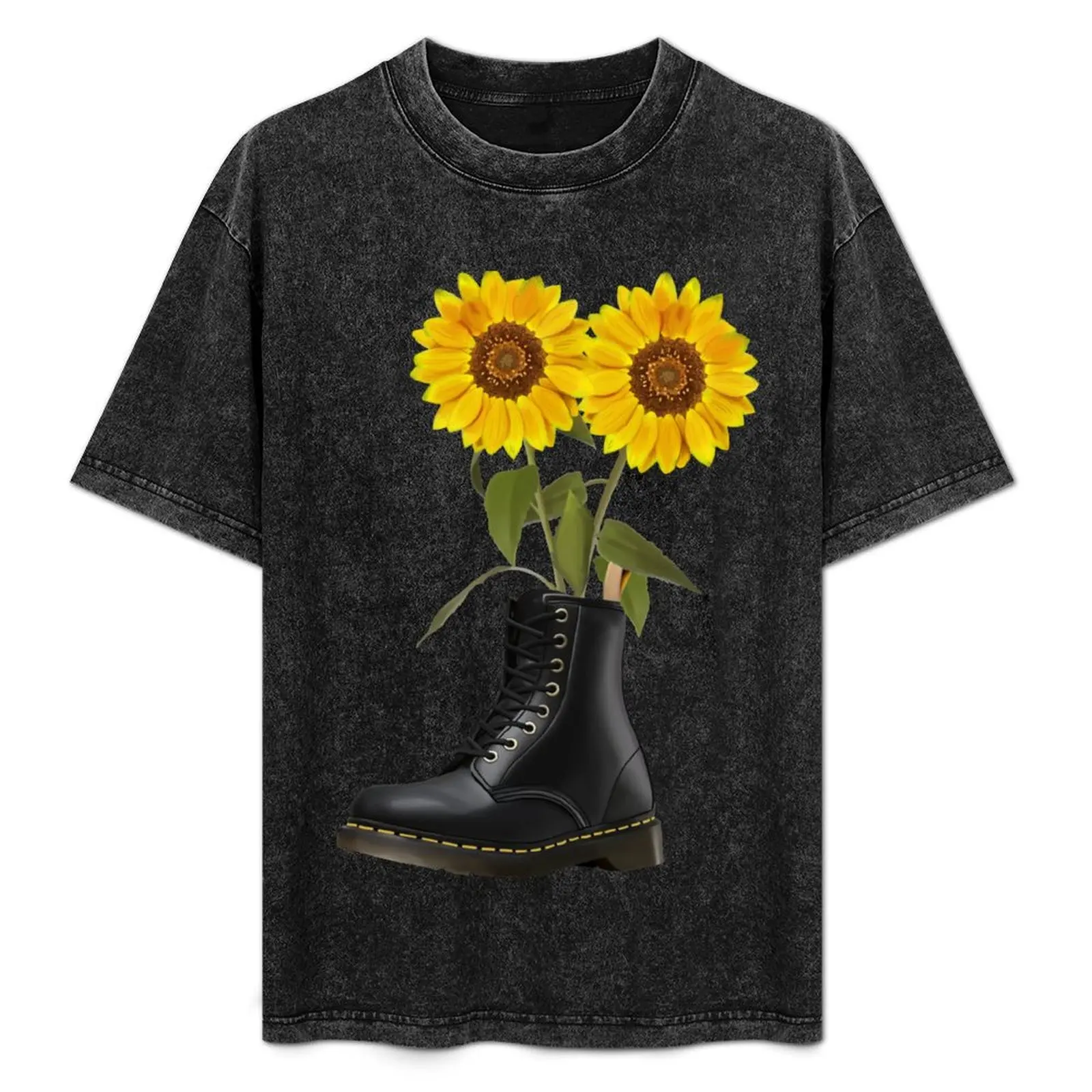 

Boot with Sunflowers T-Shirt Work Outdoor T-Shirt for Men
