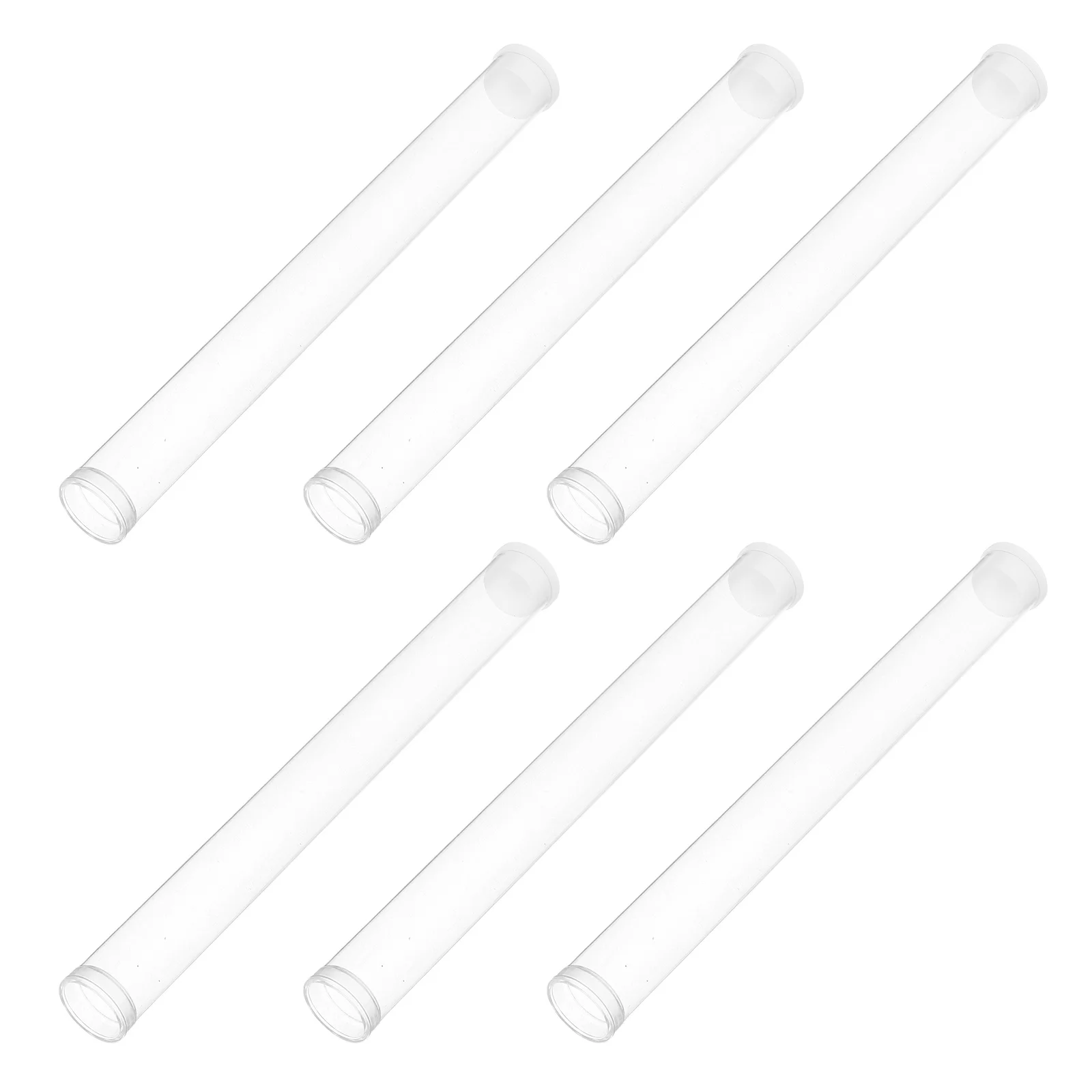 

6Pcs Clear Plastic Small Incense Storage Tubes Transparent Stick Containers for Yoga Meditation Home Relaxation
