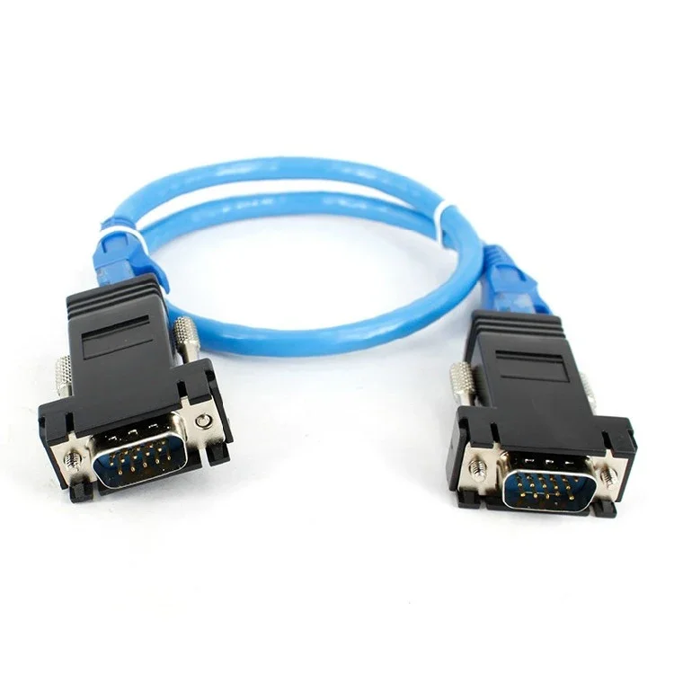 VGA Extender over Ethernet Cat5e/6 cable 20M VGA to Rj45 Adapter HD VGA 15 Pin Male to LAN RJ45 Female Network Cable Extender