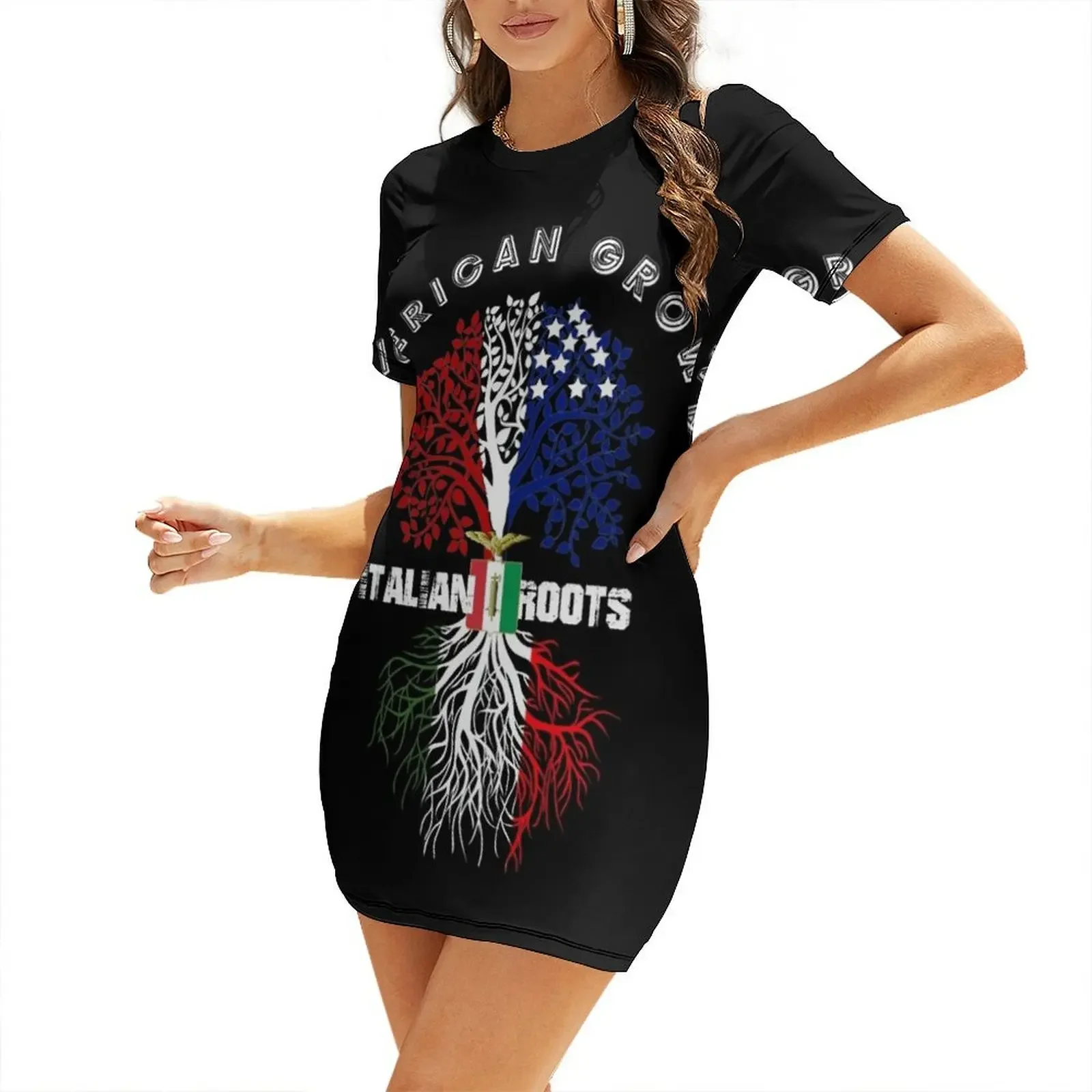 

Italian Roots American Grown Short-Sleeved Dress Cocktail of dresses Party dresses women's fashion dresses Female dress Dress