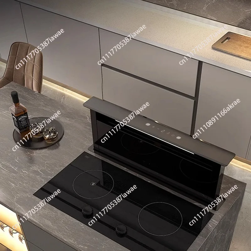 Hidden countertop automatic lifting range hood Open invisible range hood