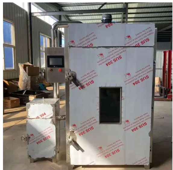 

Commercial Stainless Steel Smoking & Drying Equipment for Fish Sausages Meat-Automatic PLC-Controlled 100kg/h Capacity 220V/380V
