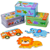 Baby Wooden Puzzles for Toddlers Montessori Development Toys Educational Animals Puzzle Board Games for Kids Boys 1 2 3 Years