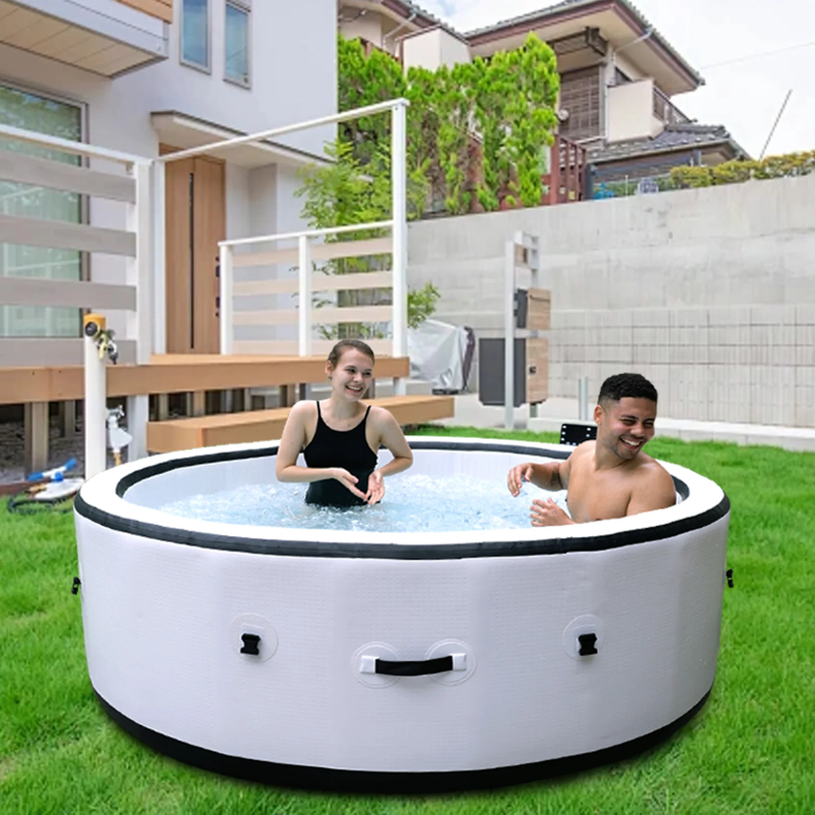 

STLF US Large Size Round Hot Tub Wholesale Indoor Portable Air Bubble Massage Lazy Spa Outdoor Inflatable Hot Tub for 2 4 6 Pers
