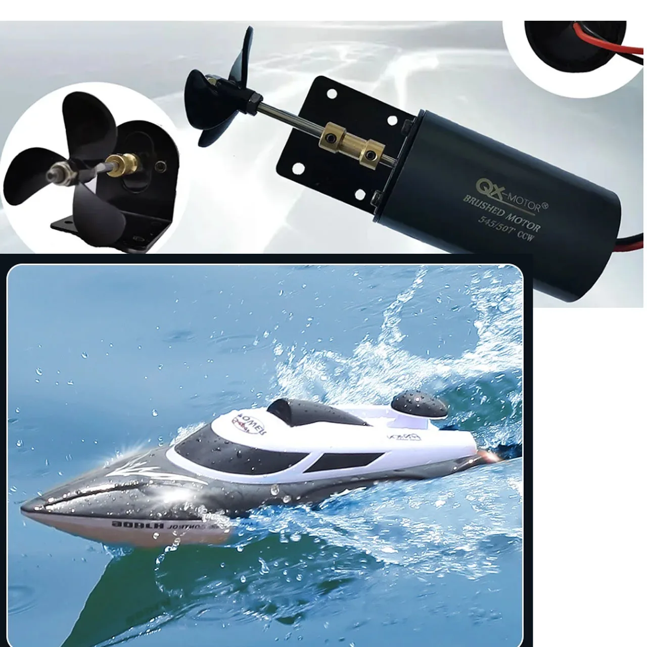 545/50T CW/CCW Underwater Propeller with Brushed Motor for Duck/Unmanned/Remote Control/Trawler gn QX-MOTOR