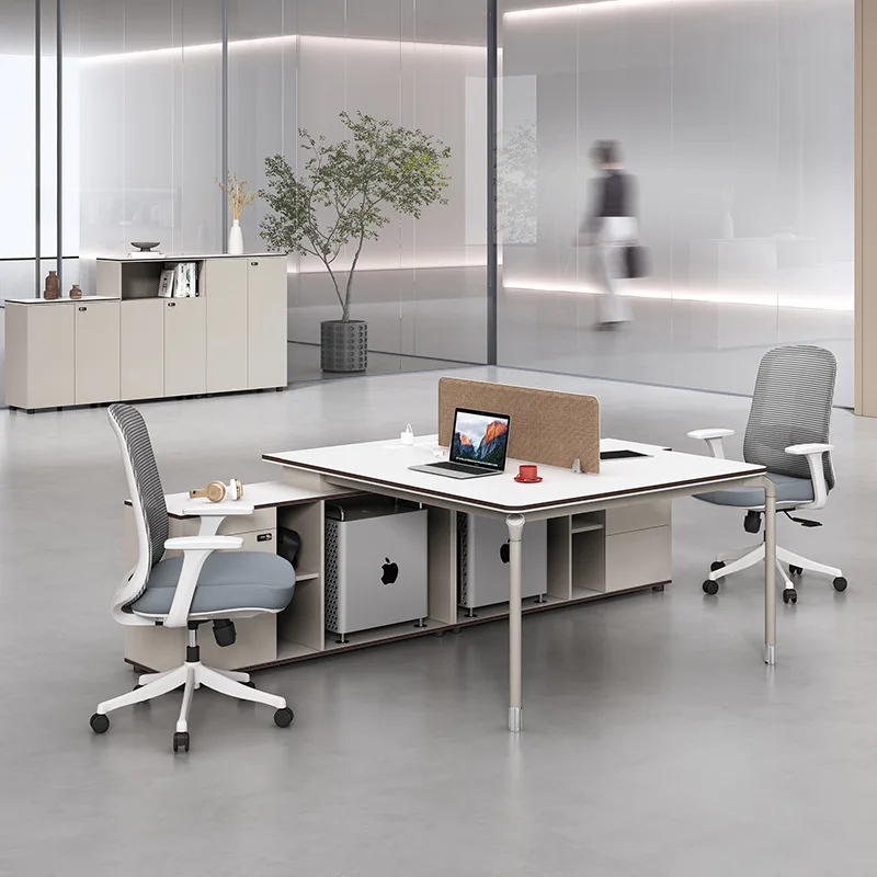 Financial desk designer simple modern office staff desk combination station card seat 4 people computer desk