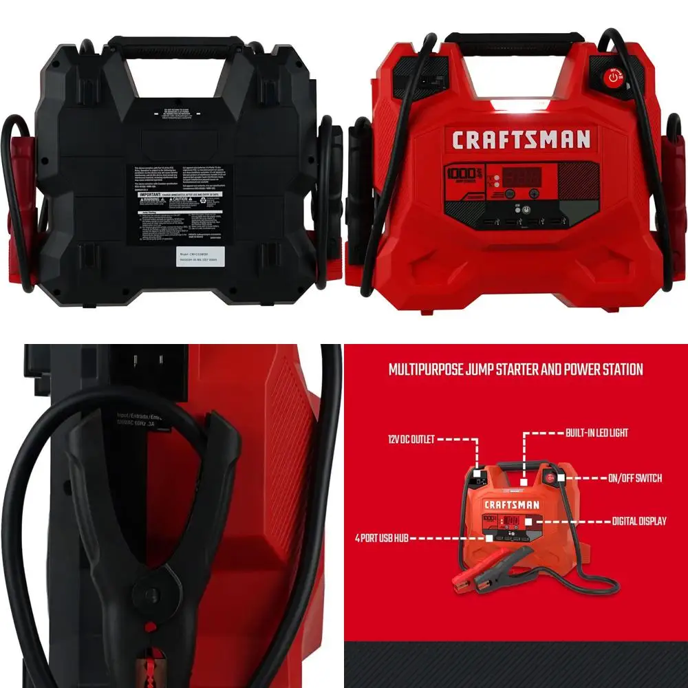 

Автомобильный аккумулятор 1000А и портативная электростанция, решение 3-в-1, зарядка постоянного тока 12 В и USB 2,4 А, для автомобильной промышленности 12 В, Ma