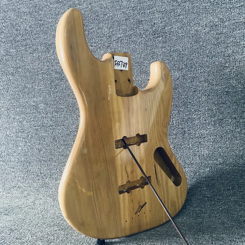 FB789 Natural Color Solid Ash Wood for Jazz Bass Body Built Unfinished Electric Bass DIY Replace Parts Right Hand