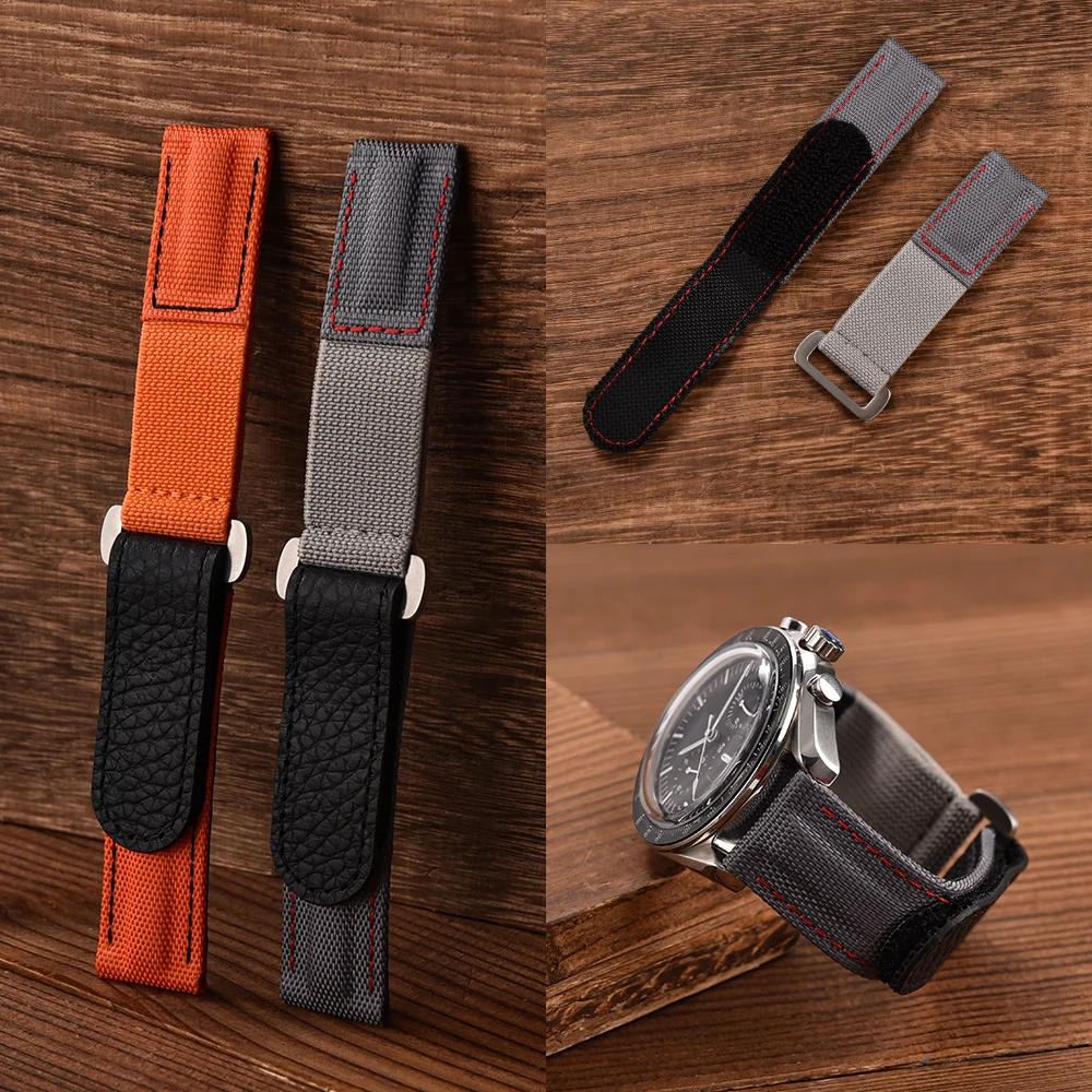 

20 мм качественный клейкий нейлоновый ремешок для часов на липучке, кожаный ремешок для часов из парусной ткани, аксессуары для часов, сменные браслеты