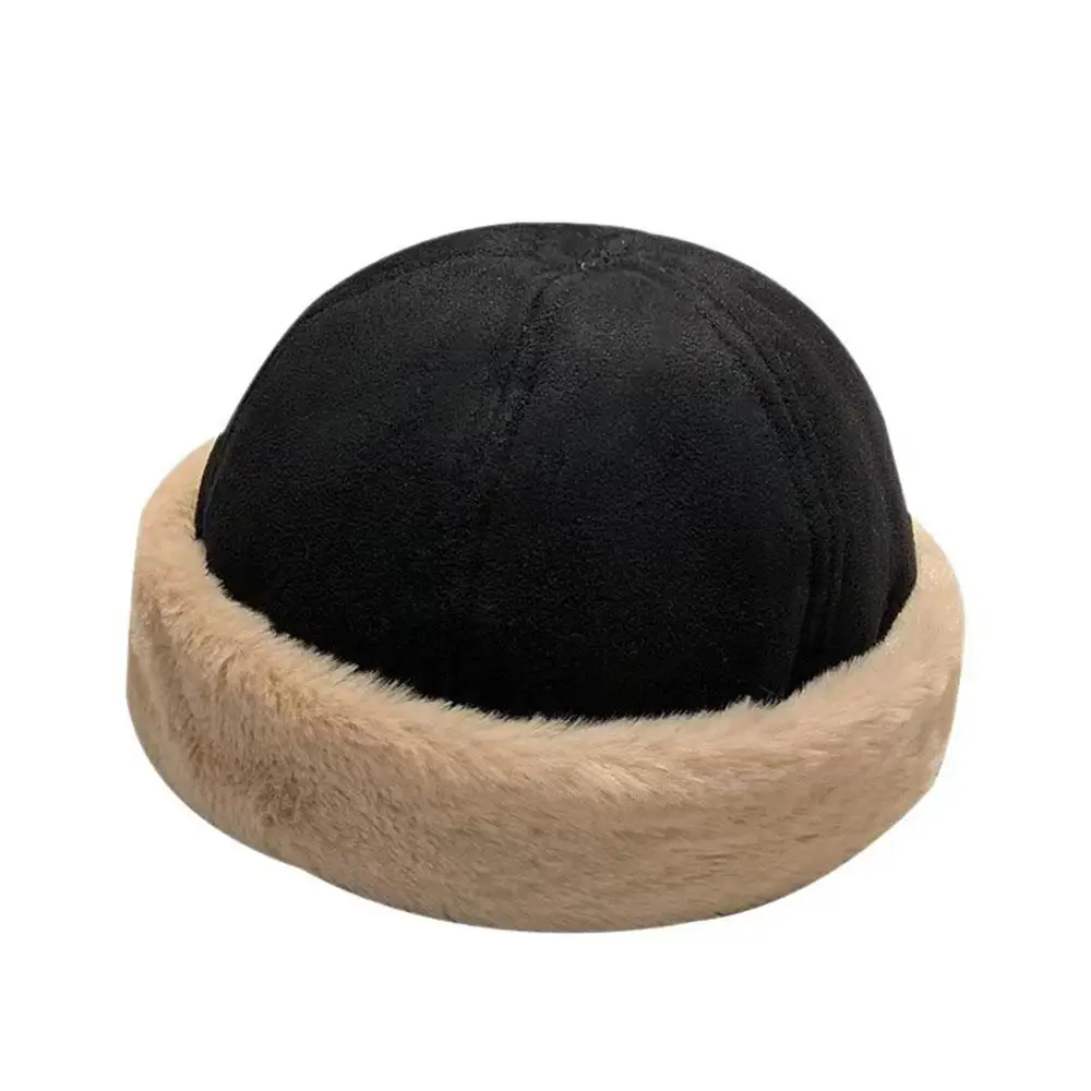الرجعية تنوعا أفخم القبعات للبالغين في الهواء الطلق الدافئة Brimless قبعة الشتاء الروسية كاذبة فرو المنك قبعة سميكة البطيخ قبعة المالك قبعات #3