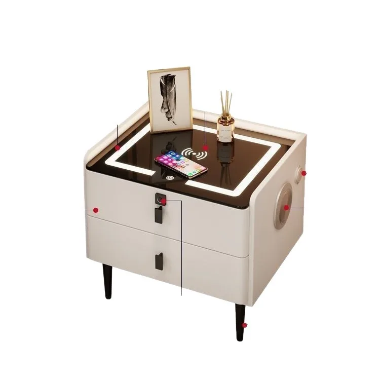 

Modern simple light luxury smart pine bedside table