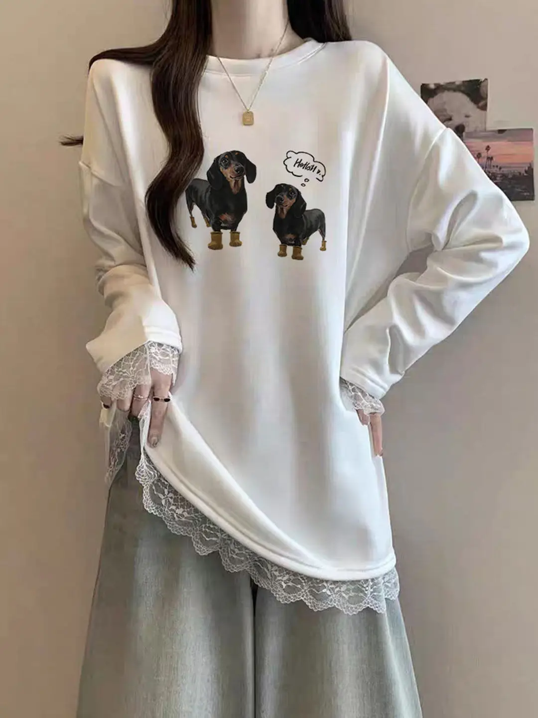 

Утепленная женская футболка из немецкого бархата с длинным рукавом и круглым вырезом, осенне-зимняя, свободного кроя, удобная базовая модель, модный топ