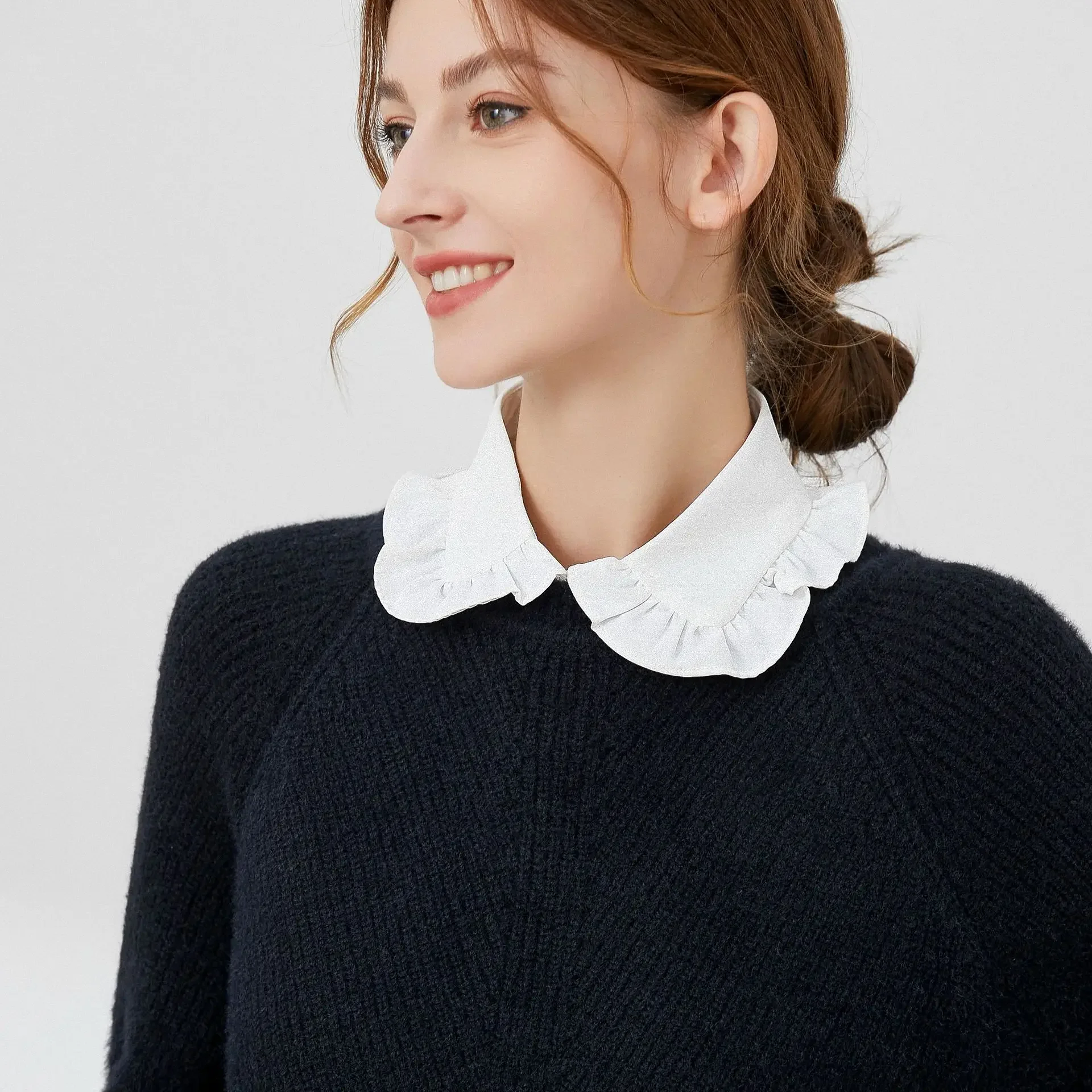 Korean Style Chiffon Fake Collars for Women Sweater Dress Decorative Female False Collar Shirt Detachable Collar Faux Collar