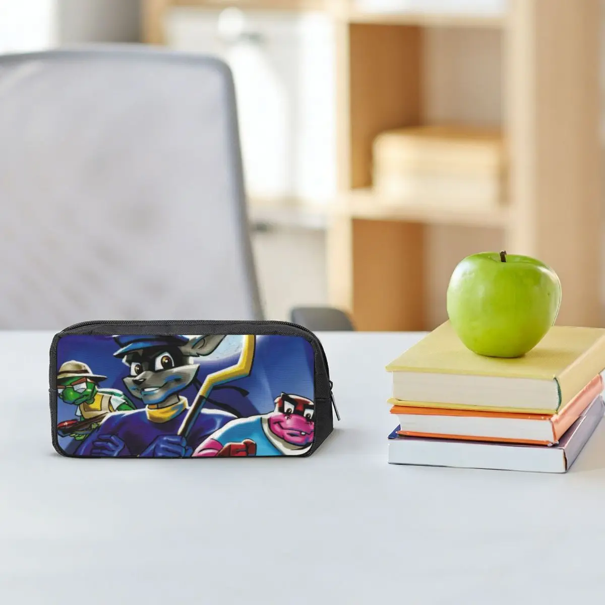 Collage Sly Cooper Raccoon Fox Turtle Hippo Comic Manga Estuches para lápices Caja para bolígrafos Bolsa para lápices Estuche para lápices Almacenamiento de papelería