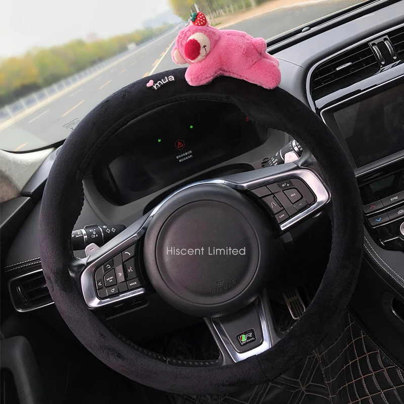 Autogordel Cover Anime Aardbei Beer Pluche Autogordel Schouderbeschermer Pad Auto-interieur Accessoires Voor Kerstmis