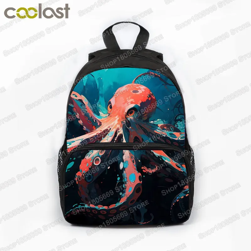 Fantasy Dark Creatures Print School Bag for Kids Unicorn Wolf Dragon Snake Student Bookbags Girls Fashion Backpack for Travel