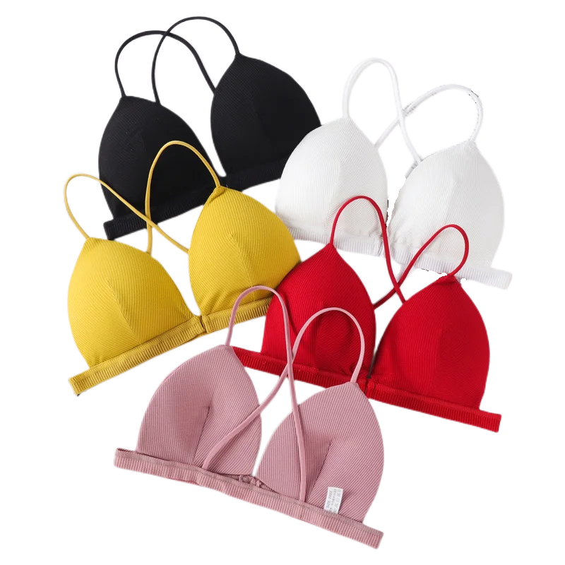 Sujetadores con cierre frontal, sujetadores sexis con escote en V profundo para mujer, sujetador de realce fino sin aros, Bralette inalámbrico, ropa