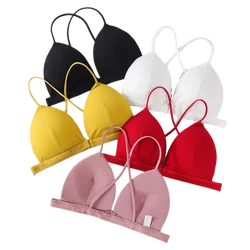 Sujetadores con cierre frontal, sujetadores sexis con escote en V profundo para mujer, sujetador de realce fino sin aros, Bralette inalámbrico, ropa interior para mujer, lencería