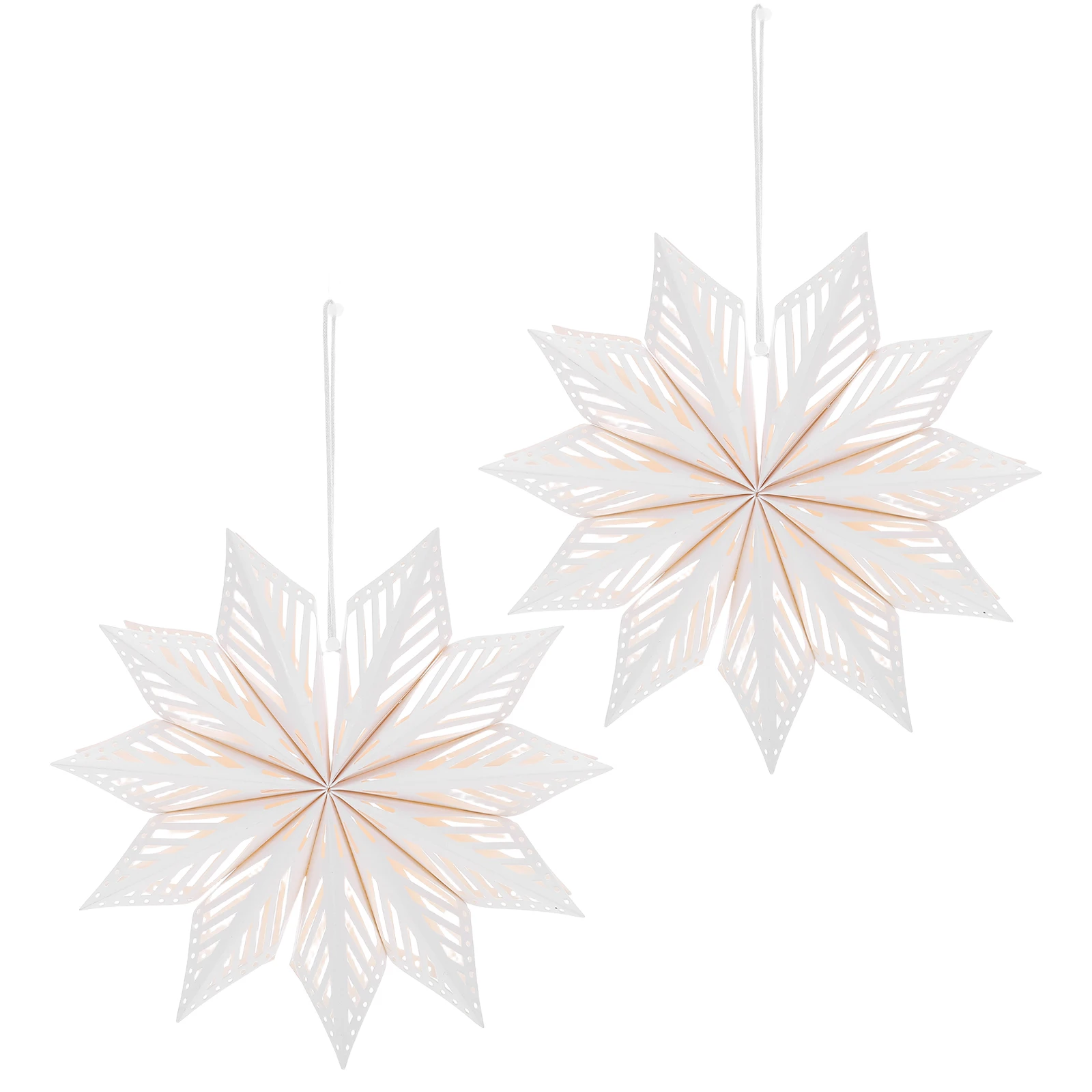 

2Pcs Foldable 3D Snowflake Hanging Decorations Paper Craft Ornaments Christmas Tree Indoor Ceiling Winter Celebration Decor