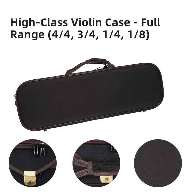 Meidasi Lightweight Canvas Violin Case Shockproof Waterproof Triangular Box Handheld Double Shoulder Back Portable Music Box