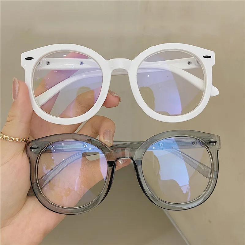 Large Size Black Round Optical Glasses Men's and Women's Myopia Glasses with Plastic Frame Computer Glasses Spectacle Eyewear