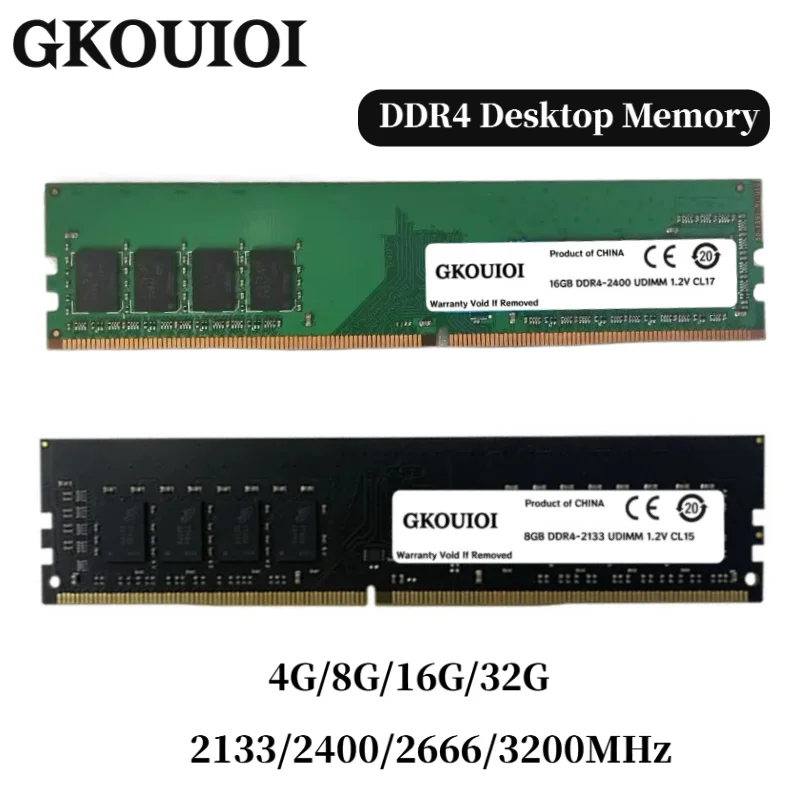 GKOUIOI DDR4 32GB16GB 8GB 4GB 2133 2400 2666 3200MHz Desktop Memories Ram PC4 1.2V For All Motherboards Intel AMD X99 Memory Ram