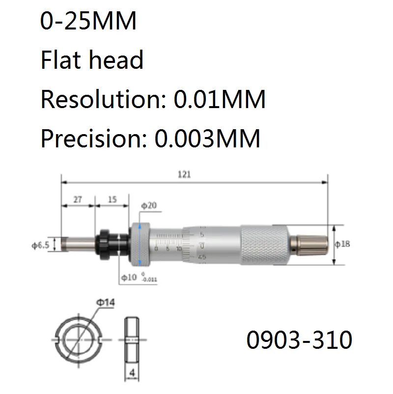 0-25MM 0.01 microscope splitter micrometer head industrial grade measuring tool
