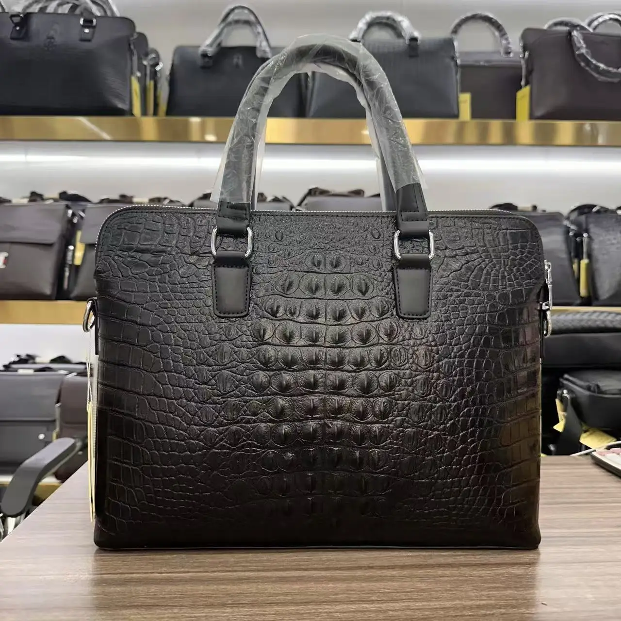 2027 New Alligator Pattern Laptop Bags Pu Leather Men's Briefcase Luxury Brand Male Handbags Men Messenger 14 Inch Computer Bag