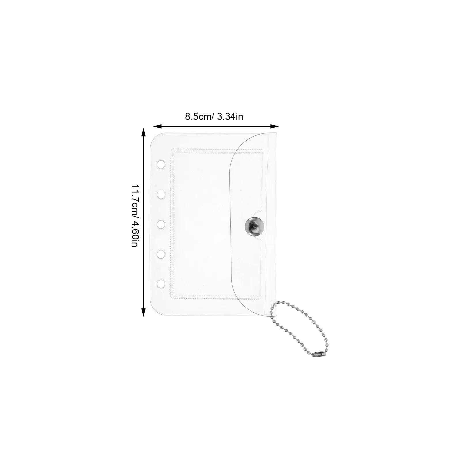 4Pcs Binder Pockets Clear Mini Waterproof Buckle Loose Leaf Filing Bag 5 Ring Cash Envelope Budget Organizer Photo Sleeve view 3
