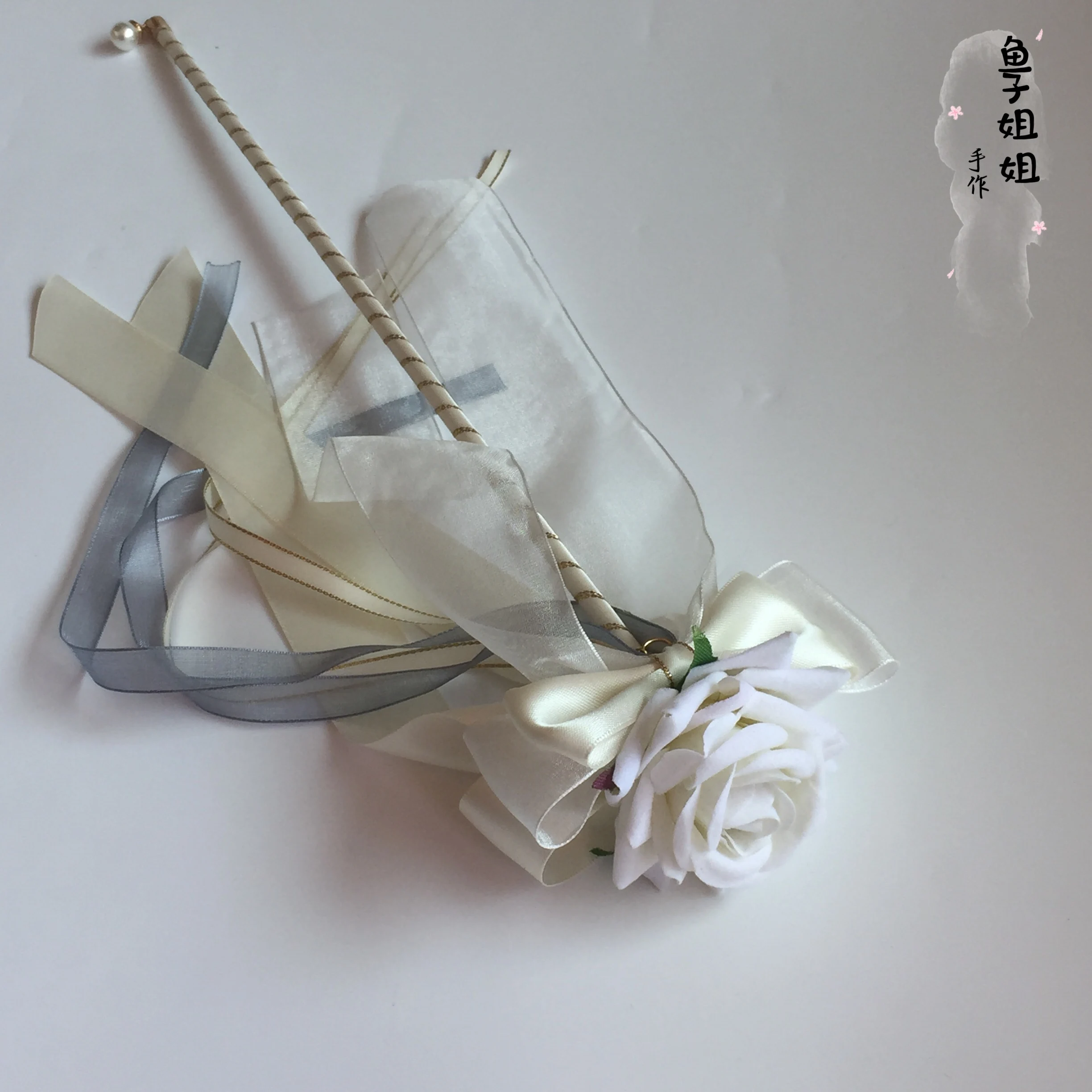 

Small Rose Hand Stick Walk Show Photo Prop Original Lolita Fairy Party Hand Stick Scepter Lolita
