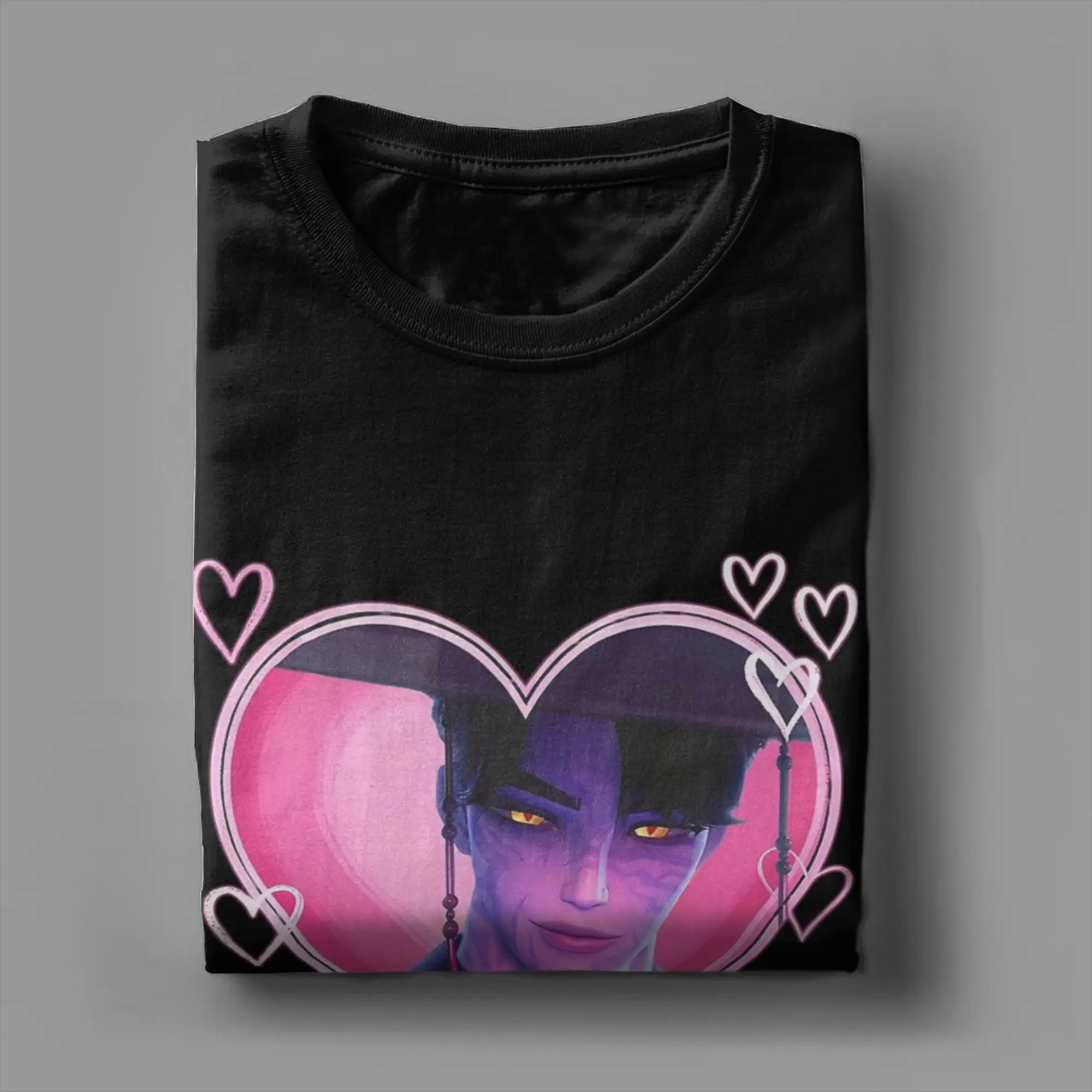 موضة Jinu القلب KPOP شيطان الصيادين قميص الانمي للرجال Crewneck القطن تي شيرت قصير الأكمام تي شيرت هدية فكرة الملابس