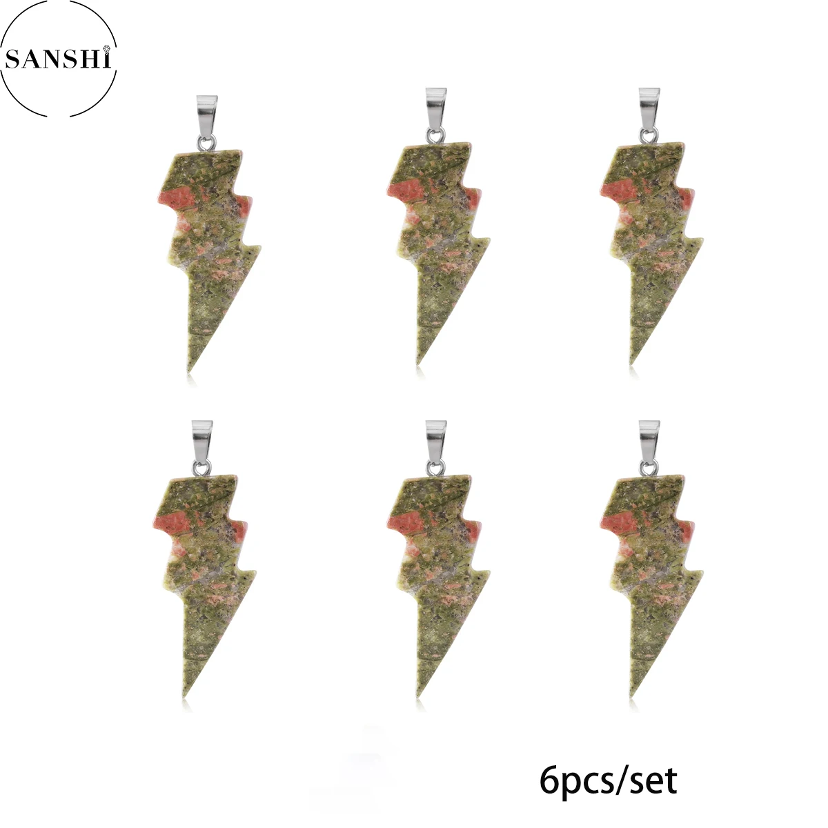 قلادة بدلاية من الحجر الطبيعي للنساء ، وردة كريستال ، كوارتز ، نجمة عقيق ، فلوريت ، لابسي ، رصاصة ، بندول ، مجوهرات رائجة ، 6 طقم