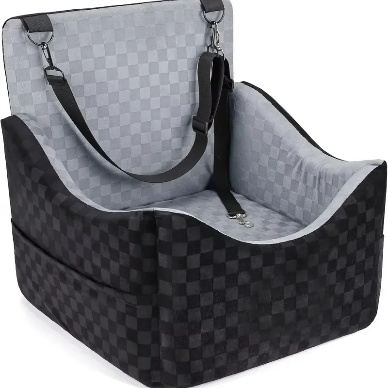 for Robust Car Dog Seat or Puppy Car Seat for Small to Medium-Sized Dogs Reinforced Walls and 3 Belts Waterproof Pet Car Seat