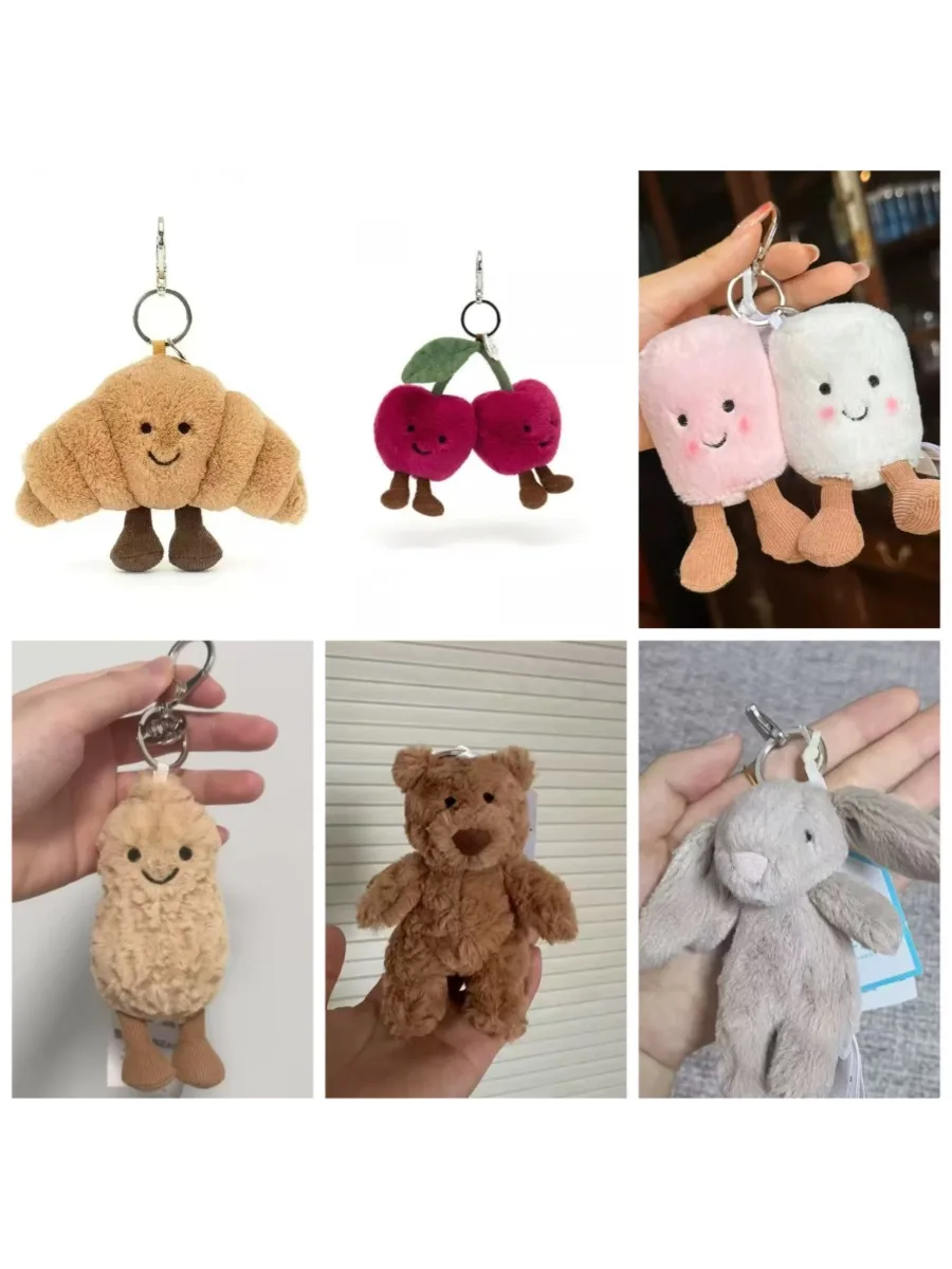 @@Jelly colgante llavero lindo bolso de niña colgante llavero de juguete de peluche juguete de peluche Kawaii regalo de vacaciones G