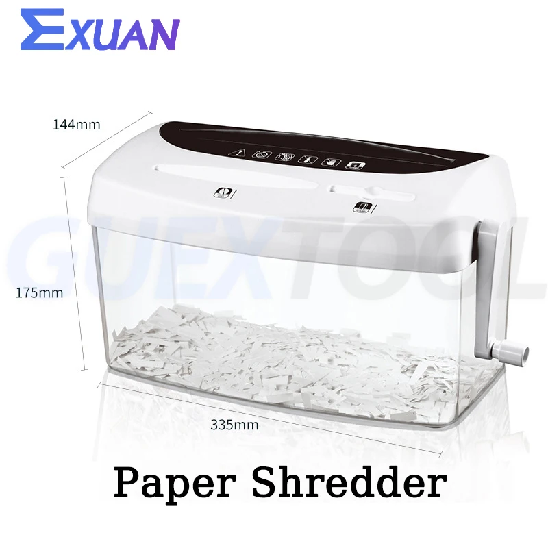 Mini Hand Cranked Shredder Office Transparent Credit Card CD Paper Shredder Privacy Document Cutting Tool Household Paper Cutter