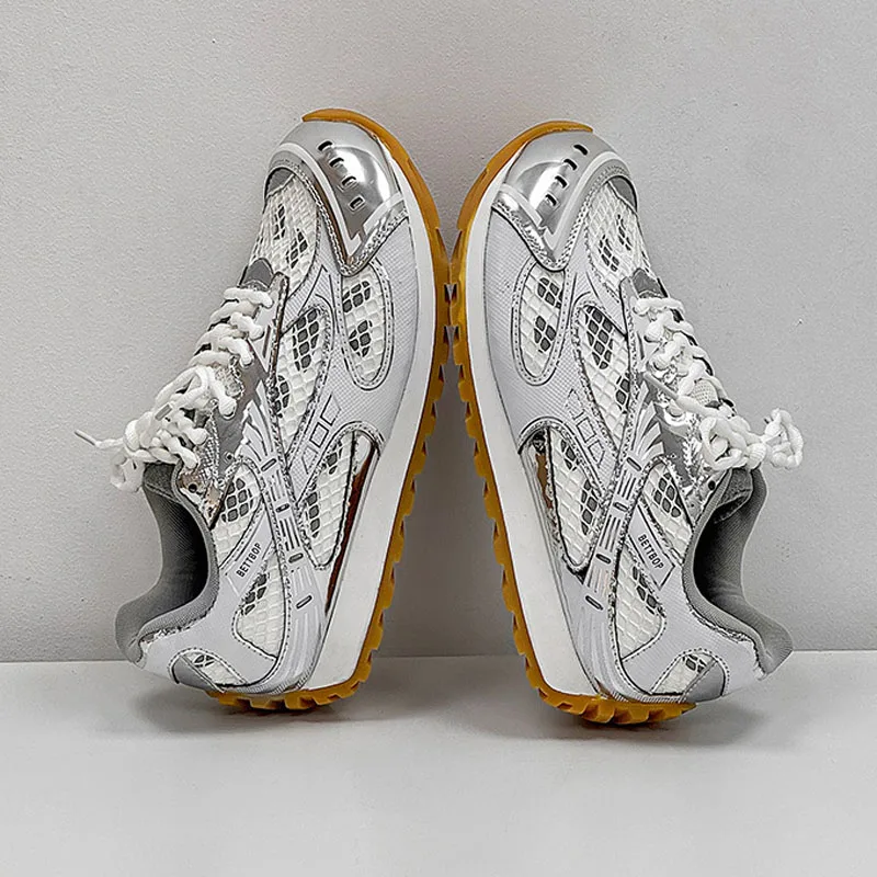 أزياء المرأة رجل شبكة الدانتيل متابعة أحذية رياضية مسطحة عشاق جودة عارضة الأحذية المسطحة الراحة المدرب الاحذية #3